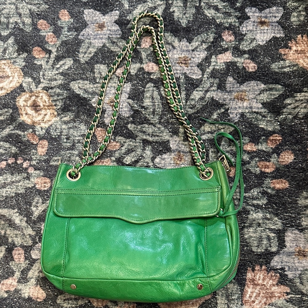 Rebecca Minkoff Green Leather Chain Strap Bag